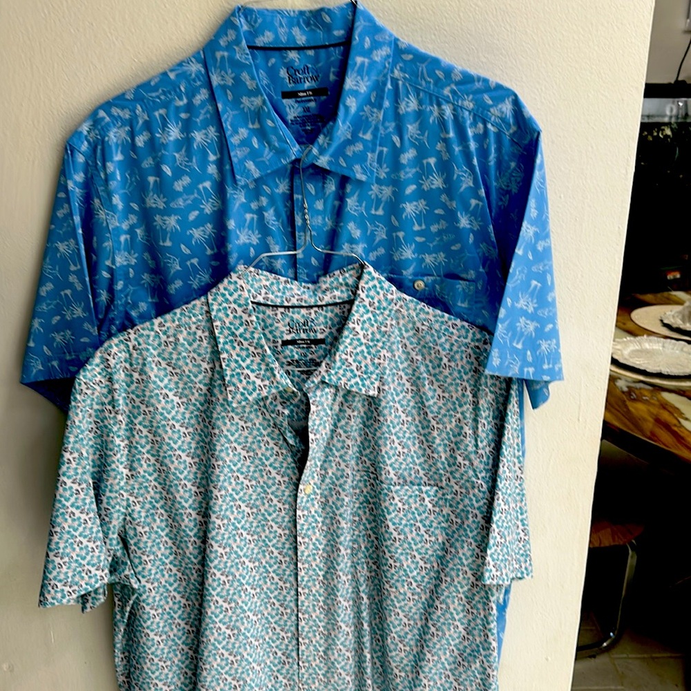 Bundle Pack of 2 Croft & Barrow Short Sleeve Shirts for Men